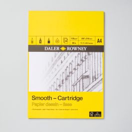 Daler Rowney Glad 130gsm A4 Cartridge Tekening Papierblok, Gelijmd 1 Zijde 30 Natuurlijke Witte Vellen Ideaal Voor Professionele Kunstenaars En Studenten 753293195