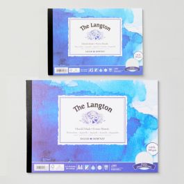 Daler-Rowney The Langton Rough watercolour paper pad, 300 g/m², A3, glued on one side, acid-free, 12 natural white sheets, ideal for professional artists Daler-Rowney The Langton Rough watercolour paper pad, 300 g/m², A3, glued on one side, acid-free, 12 natural white sheets, ideal for professional artists